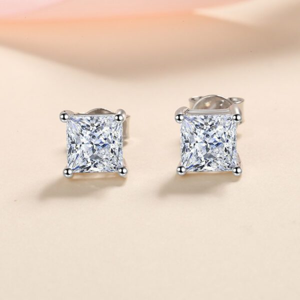 Square  Moissanite Earrings - Image 2