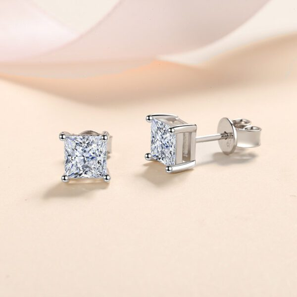 Square  Moissanite Earrings - Image 3