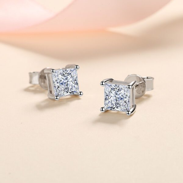 Square  Moissanite Earrings - Image 5