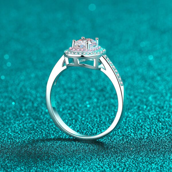 Oval Pink Moissanite Ring - Image 4