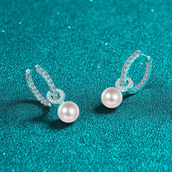 Pearl Moissanite Earring - Image 2