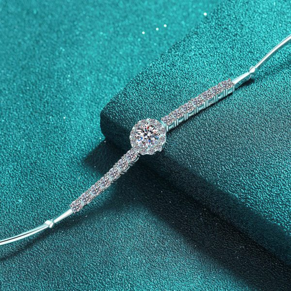 Glistening Moissanite Chain Bracelet - Image 3